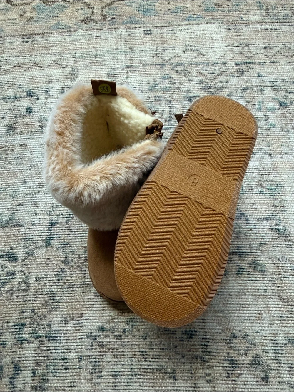 Kids Faux-Fur Cuff Winter Boots - Tan